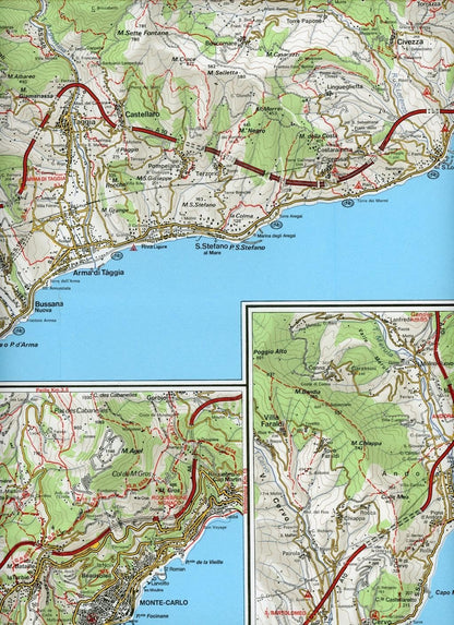 Carte N. 14 San Remo, Imperia, Monte Carlo 1:50.000. Carta Dei Sentieri E Dei Rifugi