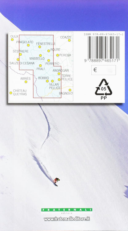 Val Chisone - Val Pellice - Val Germanasca Ski touring map