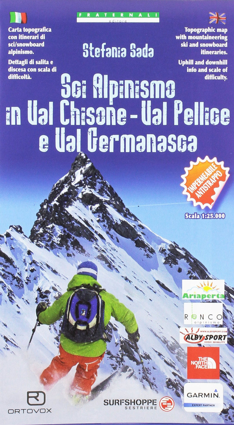 Val Chisone - Val Pellice - Val Germanasca Ski touring map