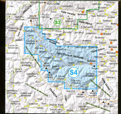 Sci alpinismo in Valle Po e Val Varaita. Cartoguida scala 1:25.000-Sky mountaineering map guide 1:25,000 scale: Cartoguida 1:25000: S03