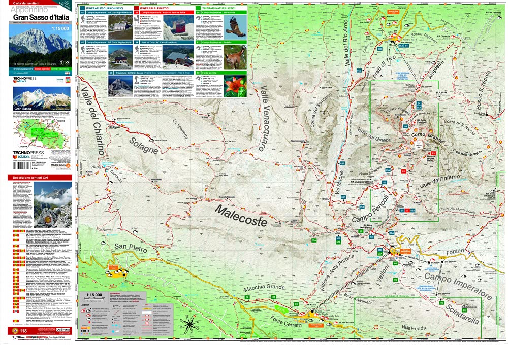 Gran Sasso d'Italia. Carta dei sentieri 1:15.000