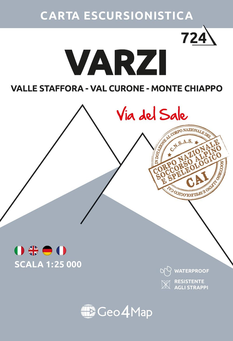 724 Varzi Valle Staffora - Val Curone - Monte Chiappo (Via Del Sale). Carta Escursionistica 1:25.000