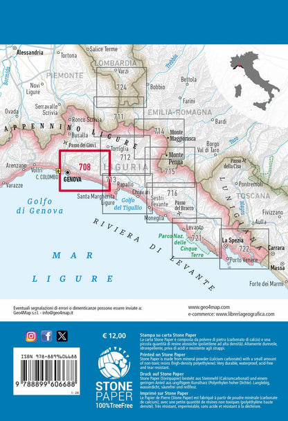 I Forti di Genova. Parco delle Mura, Val Bisagno, Golfo Paradiso. Carta escursionistica 1:25.000: I Forti di Genova-Golfo Paradiso 1:25000: 710