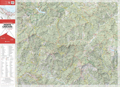 Monte Caucaso. Lago del Brugneto, Alta Val Trebbia. Carta escursionistica 1:25.000