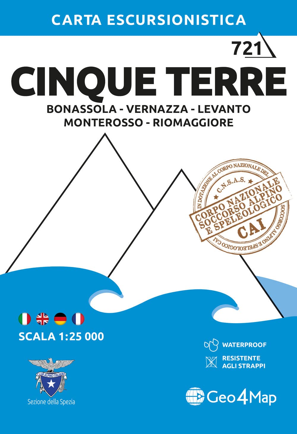 Cinque Terre: Bonassola, Vernazza, Levanto, Monterosso, Rio Maggiore 1:25.000: Wanderkarte 1:25000: 21