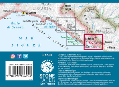 Golfo della Spezia: Porto Venere, Lerici, Montemarcello 1:25.000: Wanderkarte 1:25000: 722