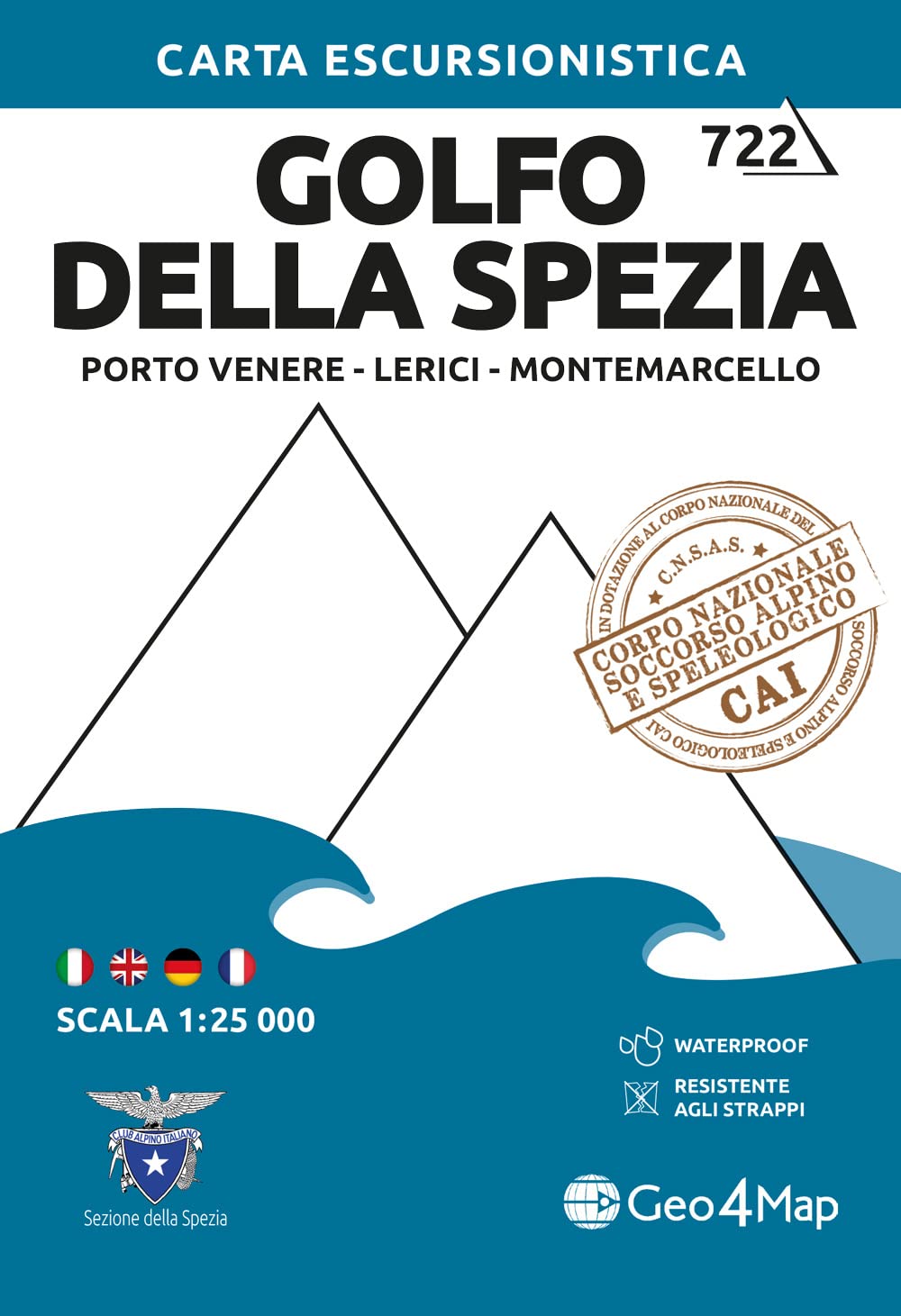 Golfo della Spezia: Porto Venere, Lerici, Montemarcello 1:25.000: Wanderkarte 1:25000: 722