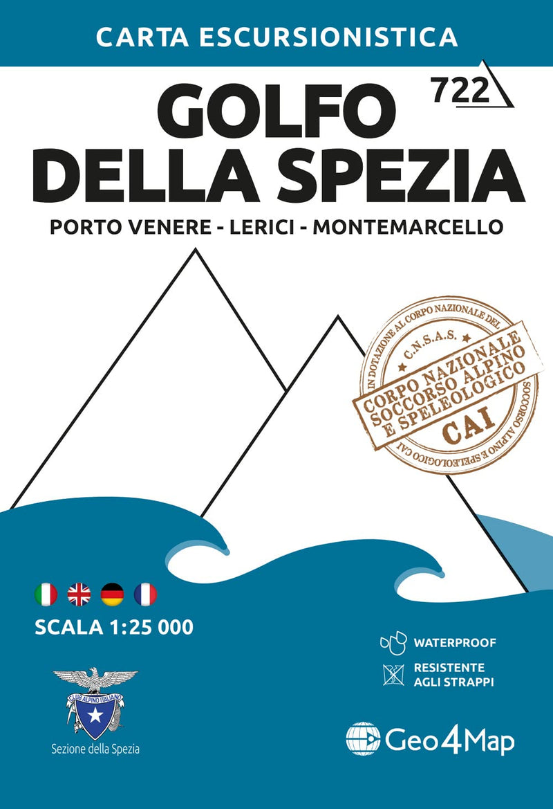 Golfo della Spezia: Porto Venere, Lerici, Montemarcello 1:25.000: Wanderkarte 1:25000: 722