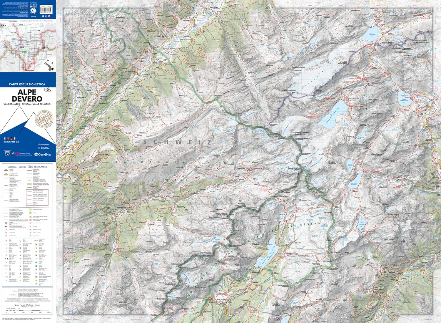 Alpe Devero. Val Formazza, Binntal, Valle del Goms 1:25.000