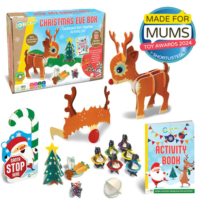 Build Your Own Christmas Eve Box - Includes Reindeer Kit, Activity Booklet, Door Hanger, Face Mask and Penguin Skittles - Ages 4+