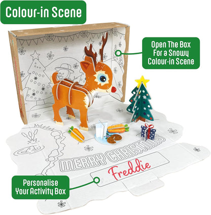 Build Your Own Christmas Eve Box - Includes Reindeer Kit, Activity Booklet, Door Hanger, Face Mask and Penguin Skittles - Ages 4+