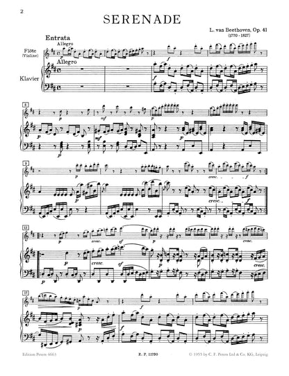 Beethoven: Serenade Op.41 (Flute (or Violin) and Piano) (EP4663)