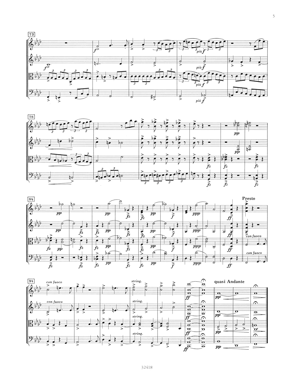 Grieg: Fugue in F Minor (Full Score and Parts) (EP10901)