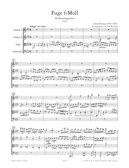 Grieg: Fugue in F Minor (Full Score and Parts) (EP10901)