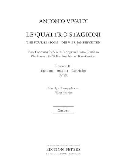 Four Seasons Concerti Op 8 No 3 In F Rv2