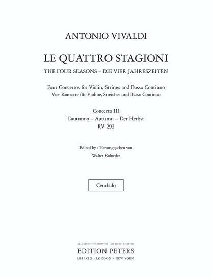 Four Seasons Concerti Op 8 No 3 In F Rv2