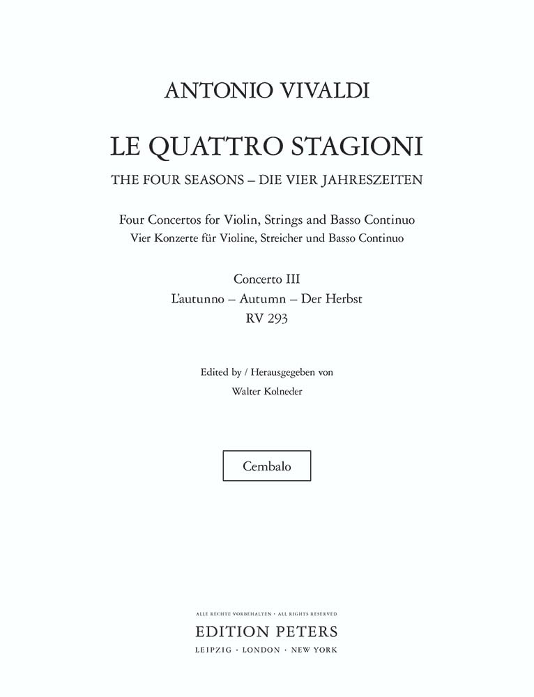 Four Seasons Concerti Op 8 No 3 In F Rv2