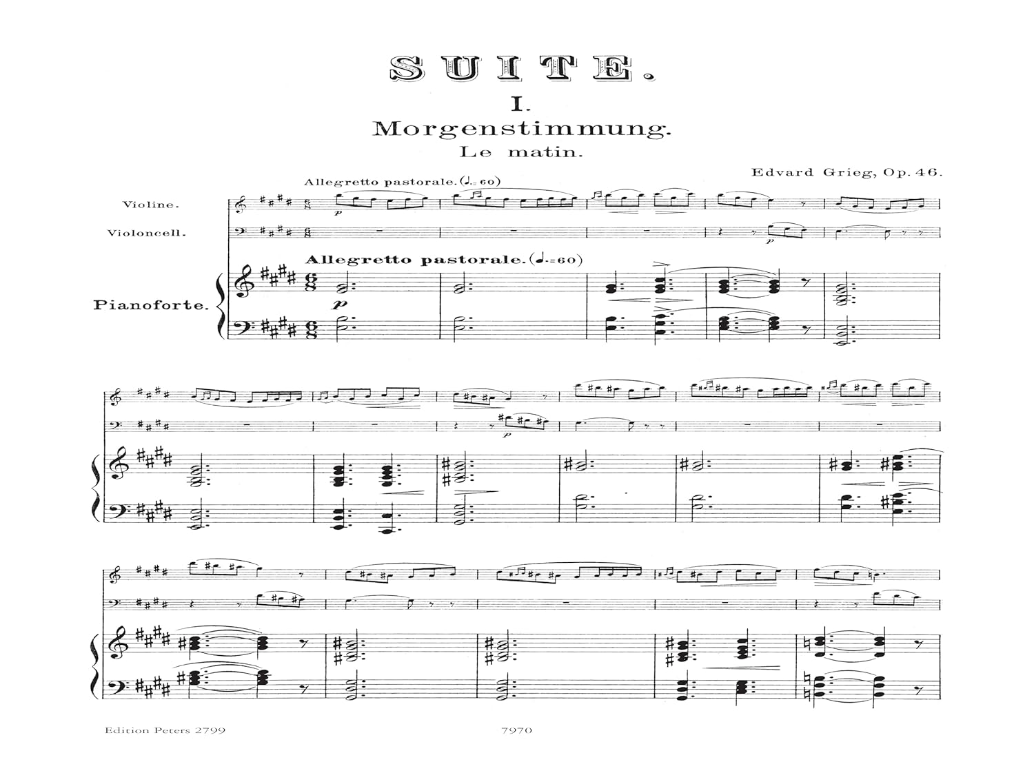 Peer Gynt Suite No1 Fur Klaviertrio
