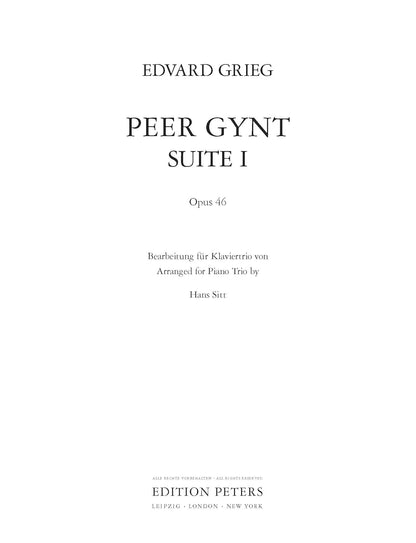 Peer Gynt Suite No1 Fur Klaviertrio