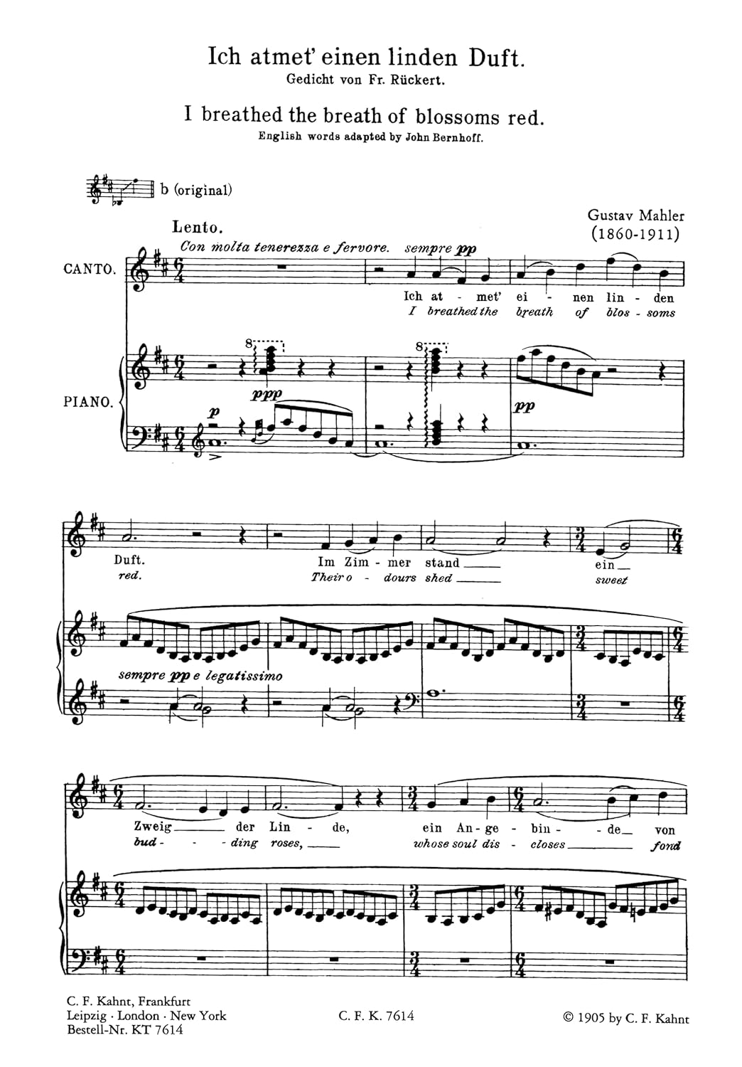 Mahler: 7 Late Songs (Medium Voice and Piano) (KT7614)