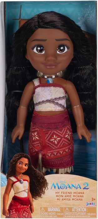 Moana 2 Officially Licensed Disney's My Friend Moana Doll By Jakks Pacific, Stands 14" / 36 cm Tall, Includes Doll Outfit and Doll Anklet, Suggested for Ages 3+