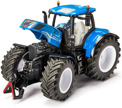 siku 3291, New Holland T7.315 HD, Toy Tractor, 1:32, Metal/Plastic, Blue, Incl. front weight, opening bonnet and trailer coupling