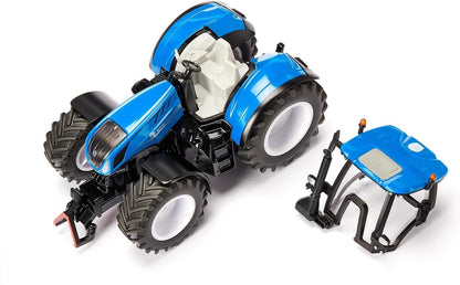 siku 3291, New Holland T7.315 HD, Toy Tractor, 1:32, Metal/Plastic, Blue, Incl. front weight, opening bonnet and trailer coupling