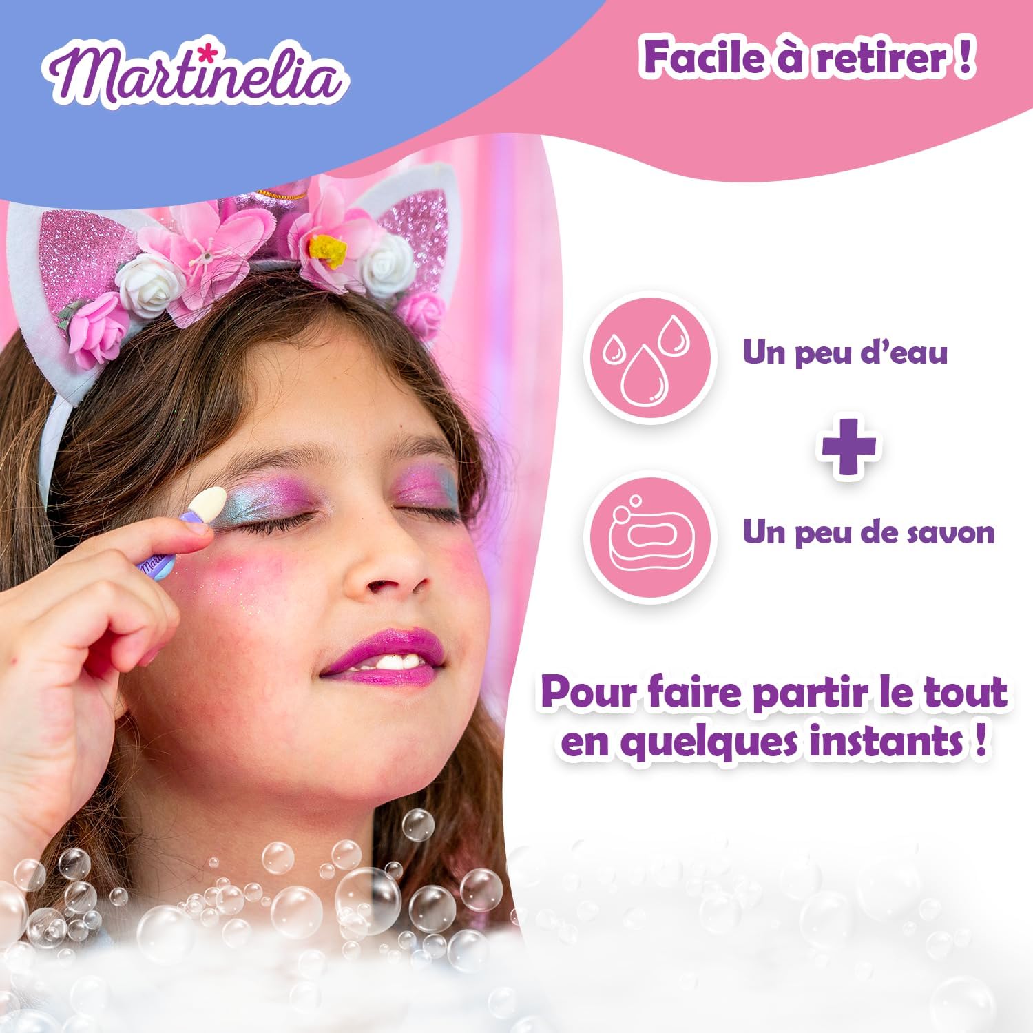 LIRAGRAM Martinelia Let's Be Mermaids Zeemeerminportemonnee, 12 x 24,5 x 3 cm, bevat 52 oogschaduw, 8 lipgloss, 6 rouge en bronzer, applicators en borstels. (1