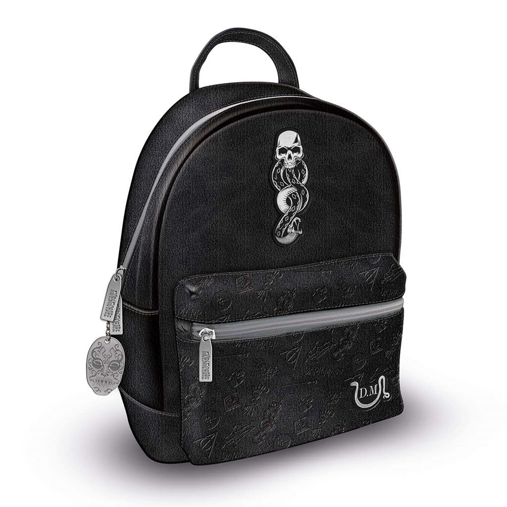 ‎Pyramid International Unisex Harry Potter (Dark Arts) Modischer Rucksack, luxuriöses Kunstleder, einzigartiges Futter, passendes Reißverschluss-Zubehör, Innen- und Außentaschen, schlank und stilvoll