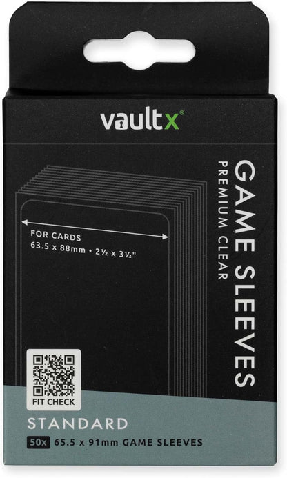 Vault X Standard Board Game Sleeves for Cards of 63x88mm Protect, Preserve with Non-PVC Anti-Static Fitted Sheath (50pcs