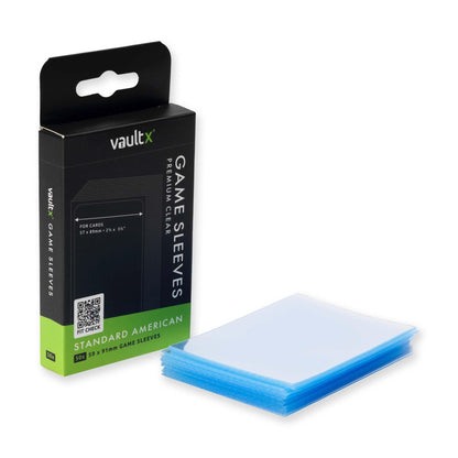 Vault X Standard American Board Game Sleeves for Cards of 57x89mm Protect, Preserve with Non-PVC Anti-Static Fitted Sheath (50pcs