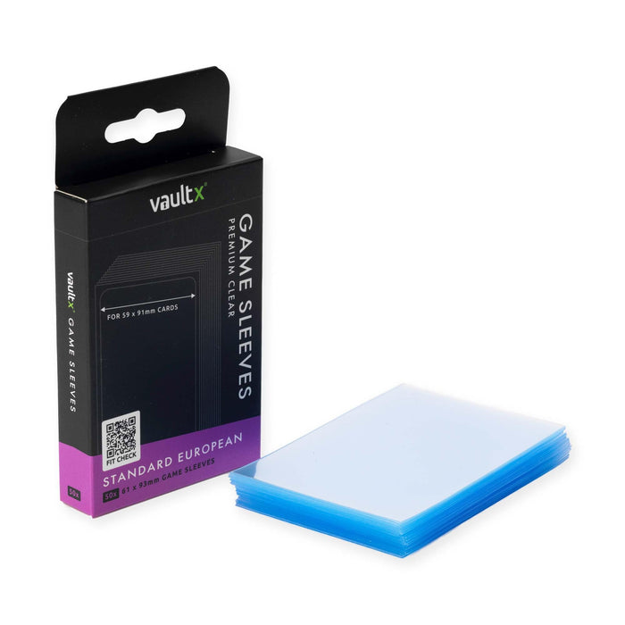 Vault X Standard European Board Game Sleeves for Cards of 59x91mm Protect, Preserve with Non-PVC Anti-Static Fitted Sheath (50pcs