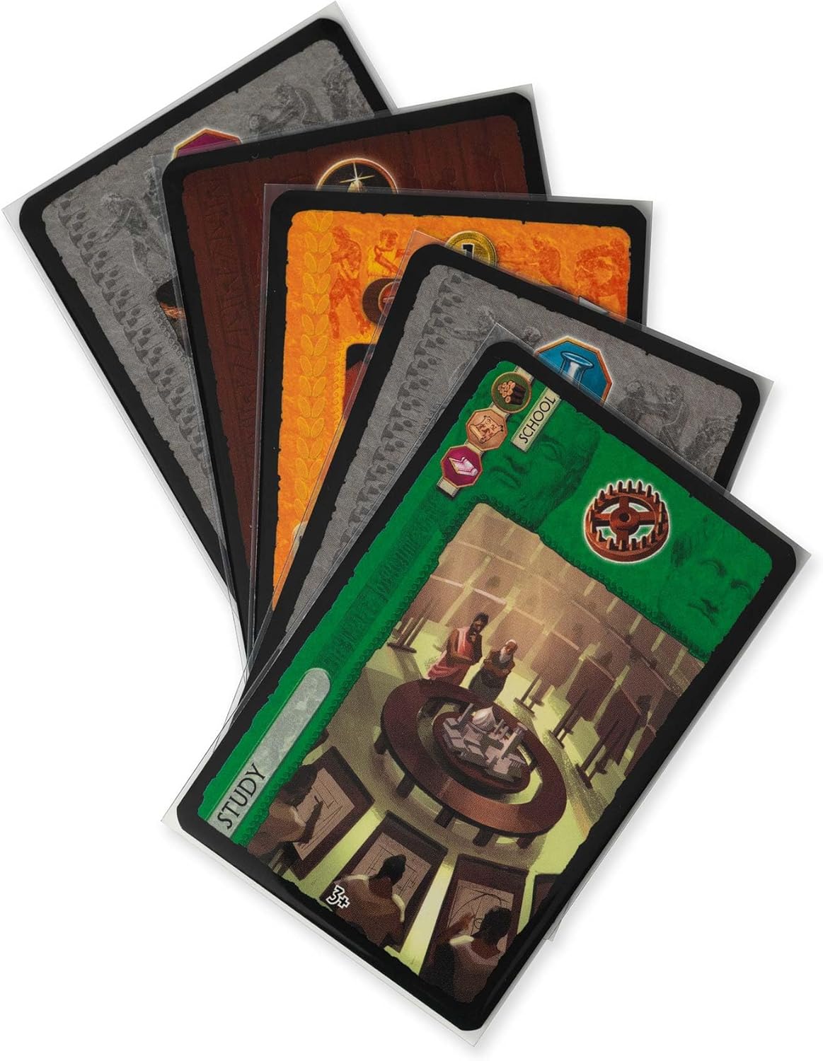 Vault X Extra Large (7 Wonders) Board Game Sleeves for Cards of 65x100mm Protect, Preserve with Non-PVC Anti-Static Fitted Sheath (80pcs