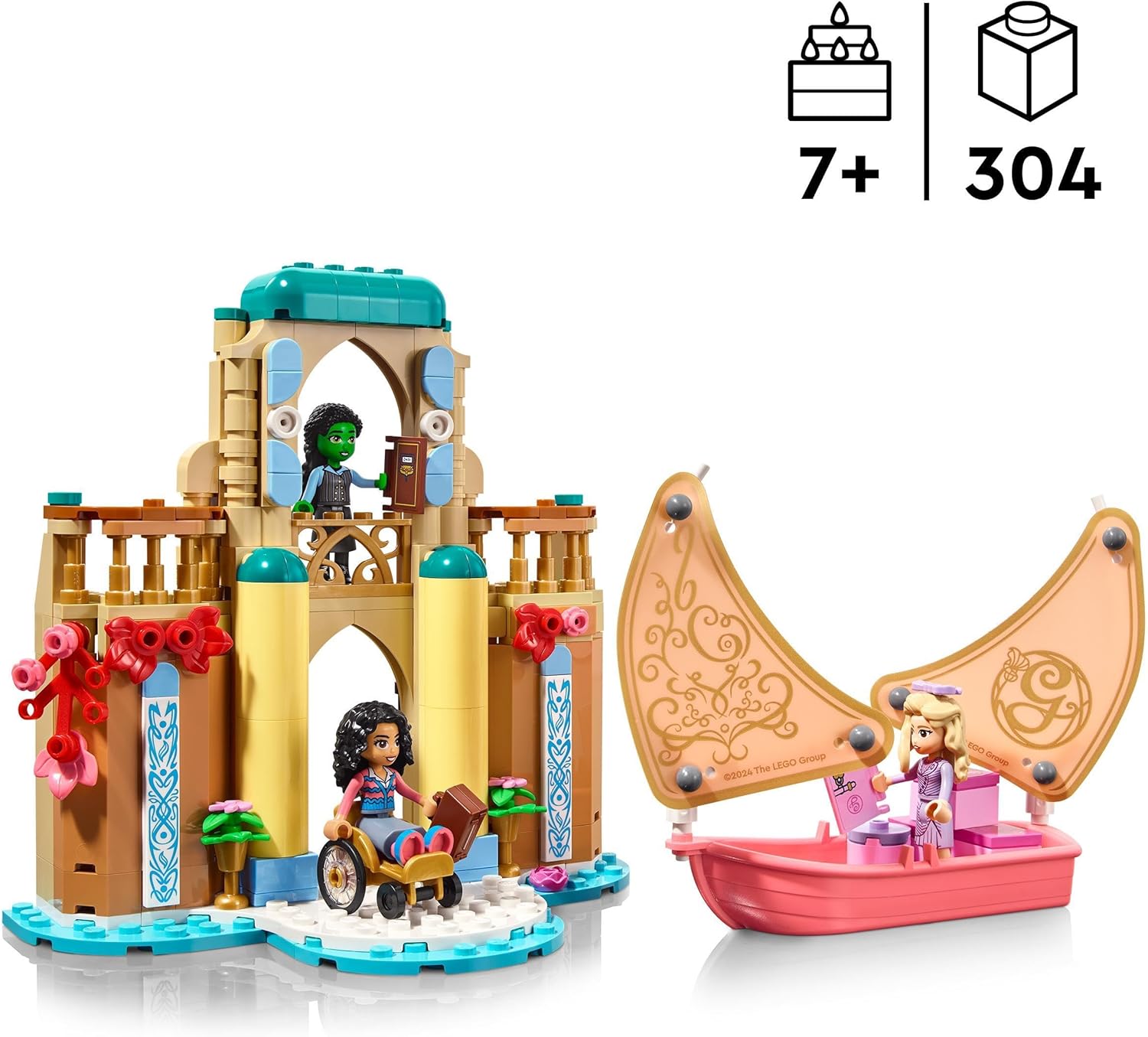 LEGO Wicked Glinda, Elphaba & Nessarose at Shiz University Building Set with Sailing Boat Toy and 3 Mini-Doll Figures, Movie Gift for 7 Plus Year Old Girls & Boys Who Love Doll’s House Playsets 75681