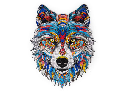 Recent Toys RT5200 Jigsaw Wolf for Adults and Kids.170 Puzzle, Large Size 28 x 36 cm with Unique Shaped Pieces. Includes Wooden Storage Gift Box and Stand