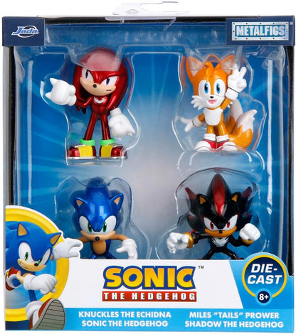 Jada SONIC THE HEDGEHOG 2.5" 4-Pack Wave 1 Die-cast Figures, playset, gift pack. Display,collect and play toys for Kids and Adults