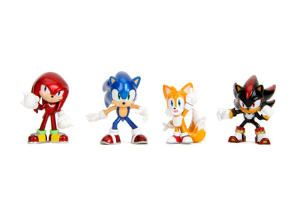 Jada SONIC THE HEDGEHOG 2.5" 4-Pack Wave 1 Die-cast Figures, playset, gift pack. Display,collect and play toys for Kids and Adults