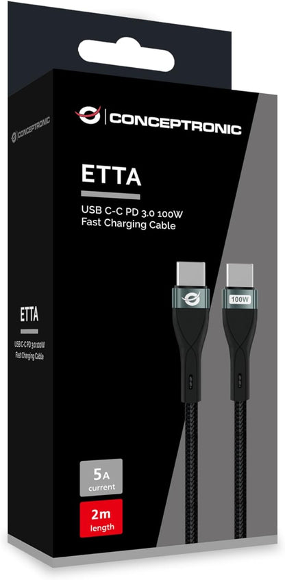 Conceptronic Cavo USB-C 3.0 -> C St/St 2.00m 5A 480Mbps SW
