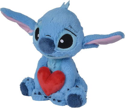 Simba Disney Stitch Holding Love Heart 25cm Plush soft toy gift for kids and adults, Valentines Day Gift, from 0 years