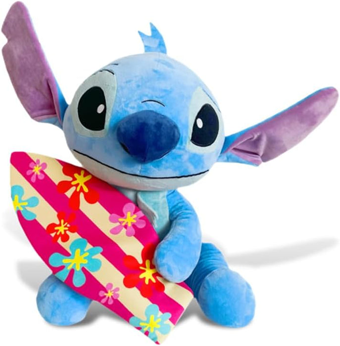 Simba Disney Stitch With Surfboard 25cm, cuddly soft toy for kids and adults for birthday and gift, from 0 years