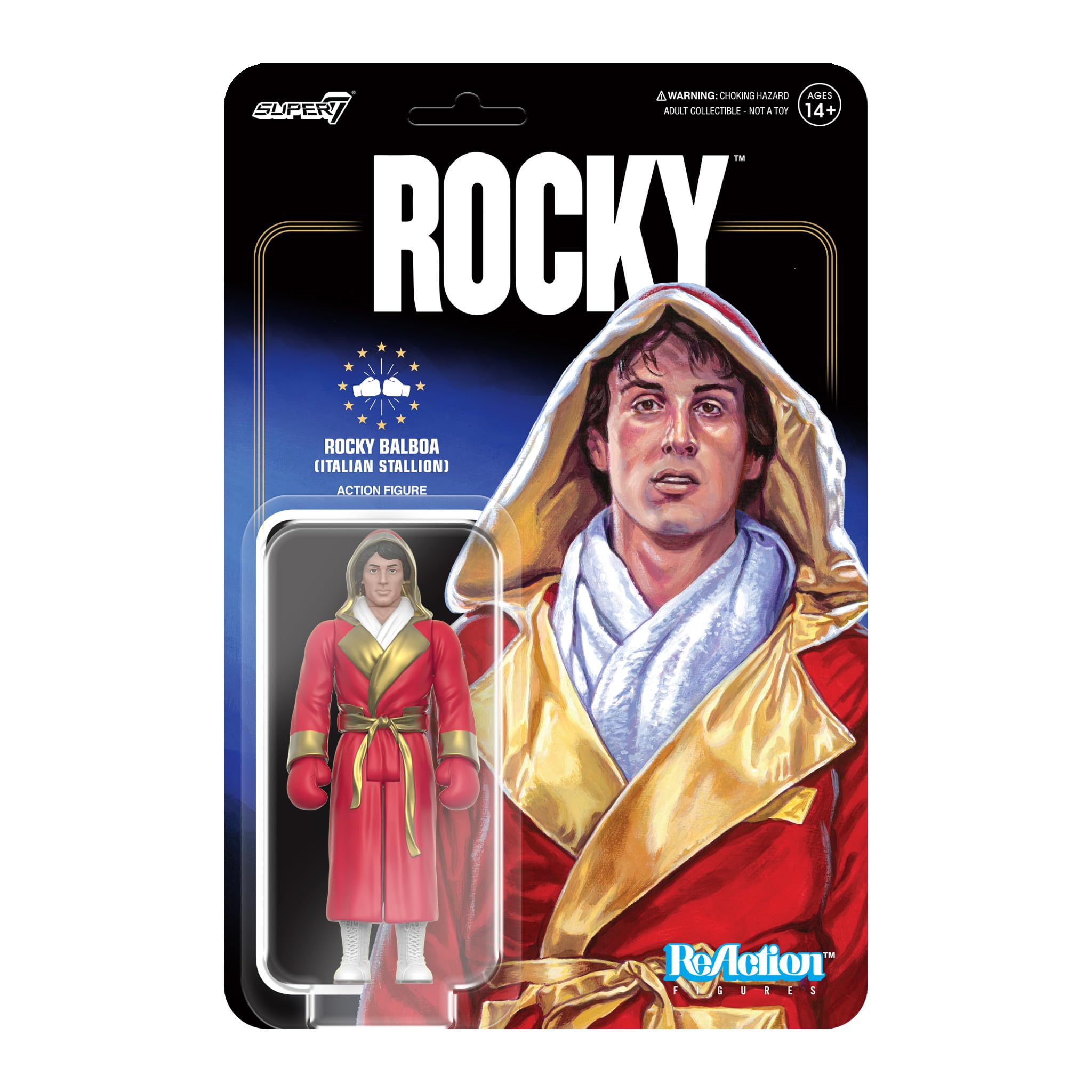 Super7 Rocky Balboa (Italian Stallion) - 3.75" Rocky Action Figure Classic Movie Collectibles and Retro Toys