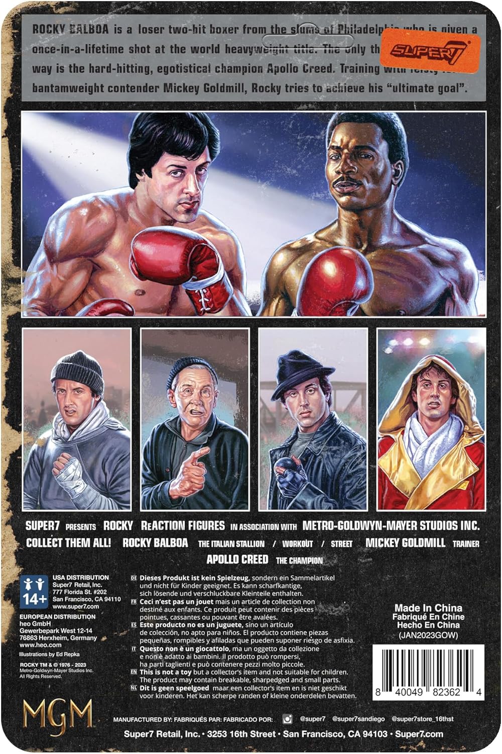 Super7 Rocky Balboa (Italian Stallion) - 3.75" Rocky Action Figure Classic Movie Collectibles and Retro Toys