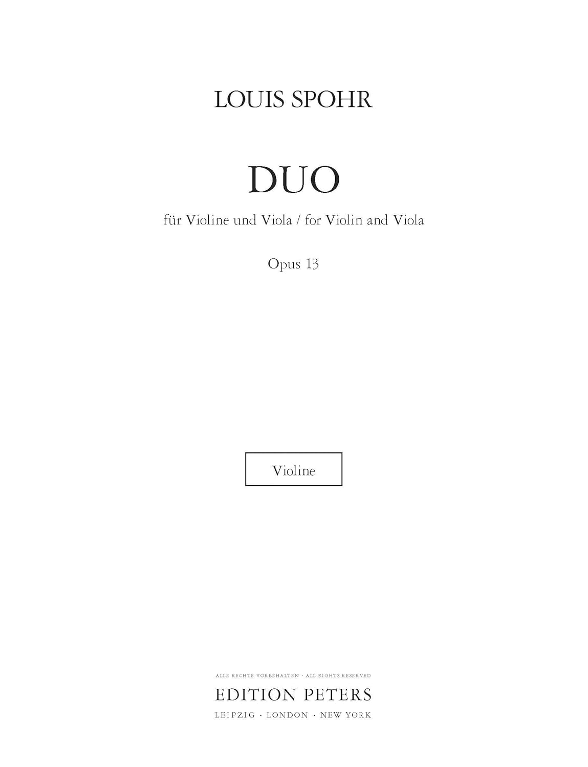 Duo In E Minor Op 13