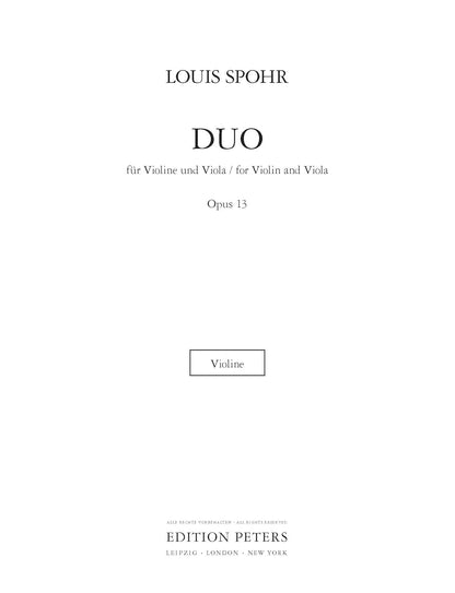 Duo In E Minor Op 13