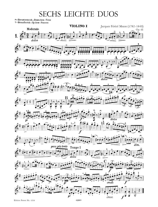Mazas: Easy Duos Op.61 (Violin Duet) (EP1958)