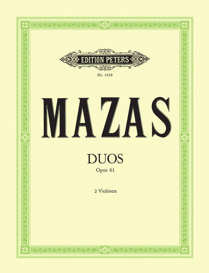 Mazas: Easy Duos Op.61 (Violin Duet) (EP1958)