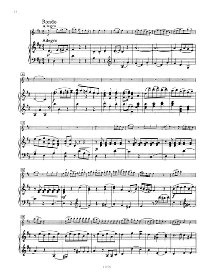 Mozart: Concerto No. 2 in D K211 (Violin and Piano) (EP2193F)