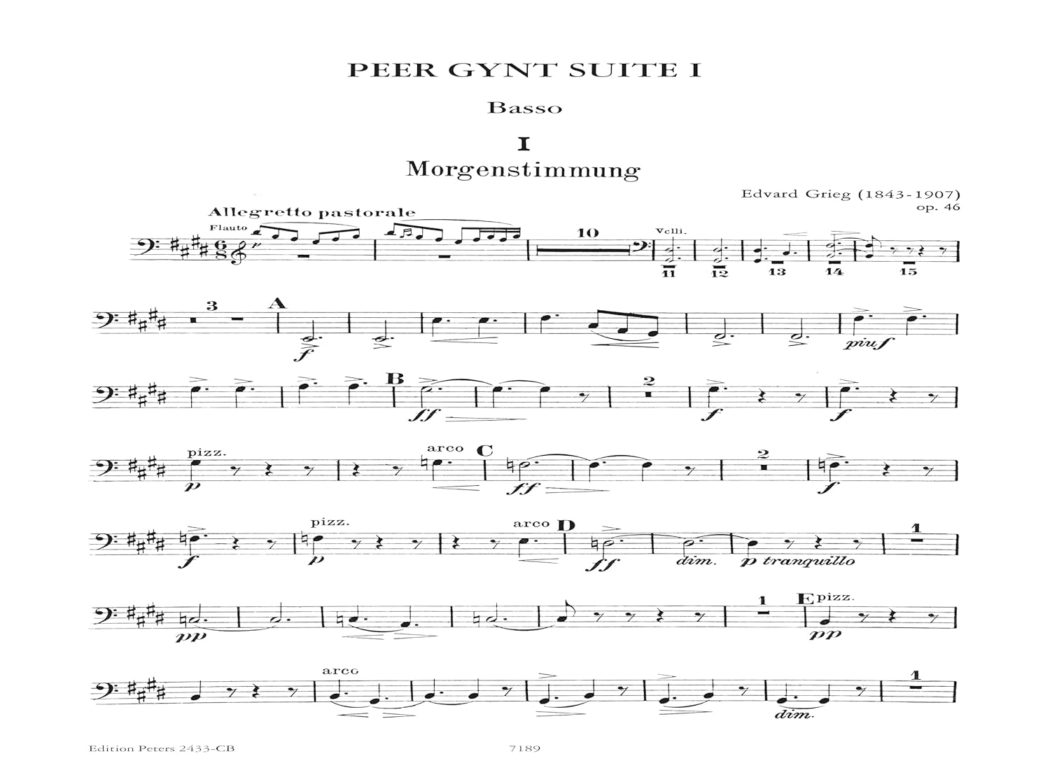 Peer Gynt Suite No1 Op 46 Bass