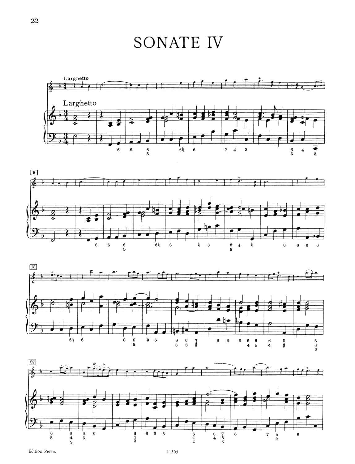 Handel: 4 Sonatas (Recorder (or Violin) and Basso Continuo) (EP4552)