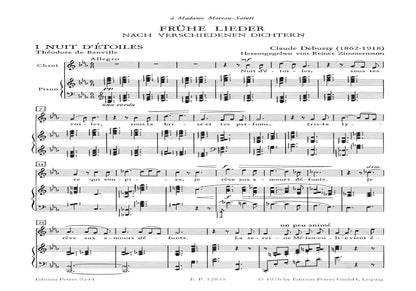 Debussy: Early Songs (1876-85) by various poets (Voice and Piano) (EP9244)